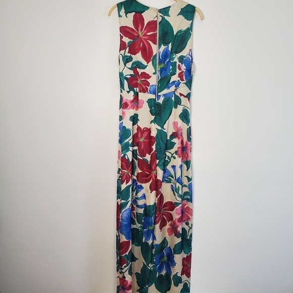 Zara Floral Satin Wide Leg Sleeveless Jumpsuit - Picture 14 of 14